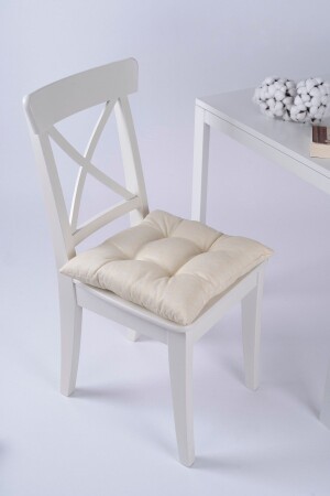 Beta Pofidik Krem Sandalye Minderi Bağcıklı 40x40cm - 1