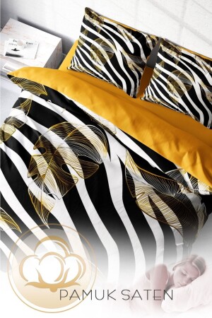 Bettbezug-Set, 100 % natürliche Baumwolle, Doppelbett, 3D-Digital-Zebrafeder, monohome9116AAHF - 1