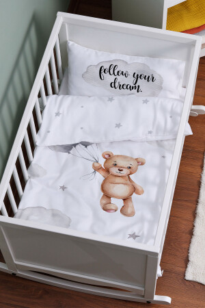 Bettbezug-Set für das Beistellbett der Mutter (60 x 100) – Pure Baby-Serie – Ballon mit Bären ETAYBBNTPB111 - 2