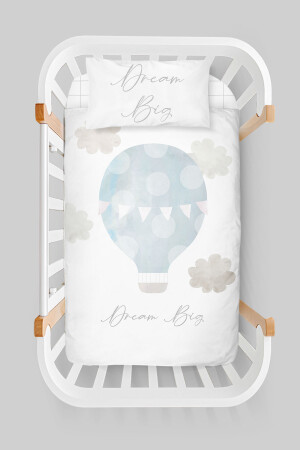 Bettbezug-Set für das Beistellbett der Mutter (60 x 100) – Pure Baby-Serie – Cloudy Blue Air Balloon ETAYBBNTPB054 - 4