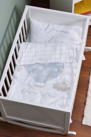 Bettbezug-Set für das Beistellbett der Mutter (60 x 100) – Pure Baby-Serie – Cloudy Blue Air Balloon ETAYBBNTPB054 - 1