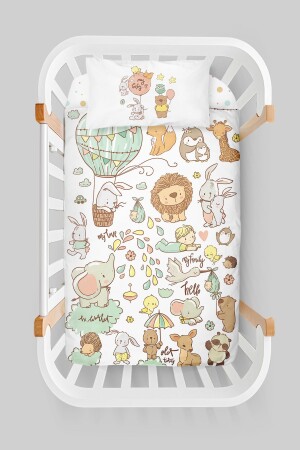 Bettbezug-Set für das Kinderbett auf der Seite der Mutter (60 x 100) – Serie Pure Baby – Cute Zoo TYC0C0Q78N168725063948287 - 5