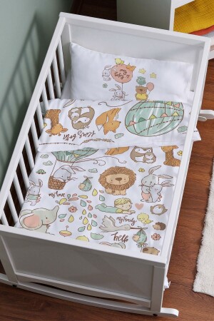 Bettbezug-Set für das Kinderbett bei der Mutter (60 x 100) – Iconic-Serie – niedlicher Zoo ETAYBBNTIC036 - 1