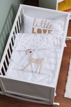 Bettbezug-Set für das Kinderbett bei der Mutter (60 x 100) – Serie Pure Baby – Bambi mit Blumenhorn ETAYBBNTPB043 - 1