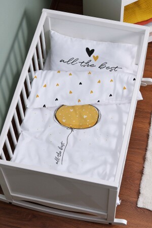 Bettbezug-Set für das Kinderbett bei der Mutter (60 x 100) – Vibe-Serie – großer gelber Ballon ETAYBBNTVB020 - 1