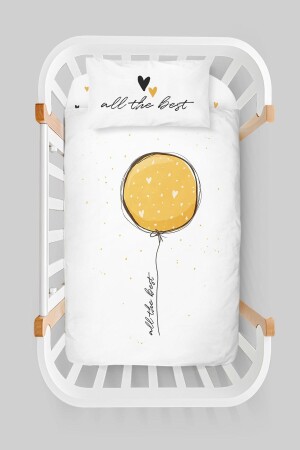 Bettbezug-Set für das Kinderbett bei der Mutter (60 x 100) – Vibe-Serie – großer gelber Ballon ETAYBBNTVB020 - 3