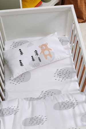 Bettbezug-Set für das Kinderbett der Mutter (60 x 100) – Pure Baby-Serie – Braunbär unter den Kiefern ETAYBBNTPB129 - 5