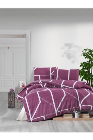 Bettbezug-Set für Doppelbett, 4-teilig, 200 x 220 cm, Lila M074938 - 2