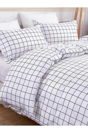 Bettbezug-Set für Doppelbett, Baumwolle, kariert (Spannbettlaken 160 x 200 + Bettbezug + 2 Kissenbezüge) TYC00793741858 - 6