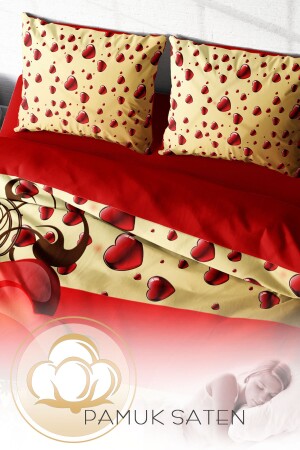 Bettbezug-Set für Doppelbett, eng gewebter Baumwollsatin, 3D-Spezialdesign, Valentinstag V (ohne Bettwäsche) PERLASERA30582 - 4