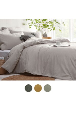 Bettbezug-Set für Einzelbett, 160 x 220 cm, Knopfdetail, Newqueengrey Cs14889296 TYC0062788848455 - 1