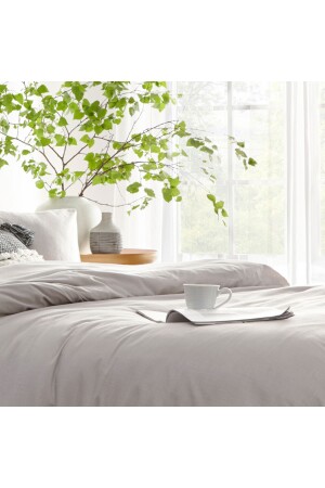 Bettbezug-Set für Einzelbett, 160 x 220 cm, Knopfdetail, Newqueengrey Cs14889296 TYC0062788848455 - 5