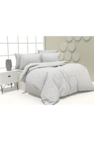 Bettbezug-Set für Einzelbett, Ranforce Star Grey (ohne Laken) P3 EMBJ2496097 - 2