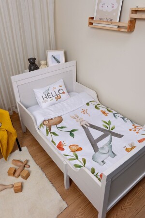 Bettbezug-Set für Kinderbetten Park Bed (80 x 120) – Buchstaben-Serie – Tier-Serie – Buchstabe A - 4