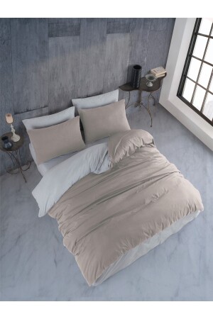 Bettbezug-Set für King-Size-Betten, Beige-Grau - 2