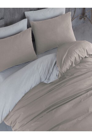 Bettbezug-Set für King-Size-Betten, Beige-Grau - 3