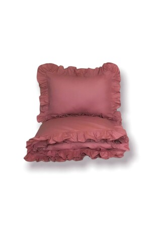 Bettbezug-Set mit Rüschen, Dusty Rose, Einzelbett TYC00540348578 - 1