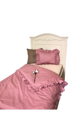 Bettbezug-Set mit Rüschen, Dusty Rose, Einzelbett TYC00540348578 - 8