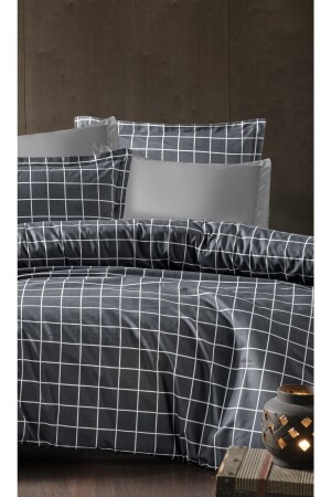 - Bettbezug-Set mit Spannbettlaken, Einzelbett SQUARE BLACK – ANTHRAZIT GRM0066 - 4