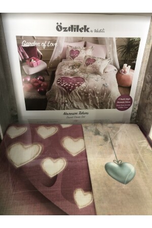 Bettbezug-Set Valentinstag, 100 % Baumwolle mit 4 Kissen 81826272828 - 5