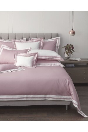 Bettwäsche-Set aus Baumwollsatin in King-Size-Größe, rosa, weiß, BTNEVQA - 2