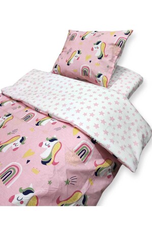 Bettwäsche-Set für Babys, 70 x 110 cm, rosa Einhorn für Park-Kinderbett, TYC00483814173 - 1