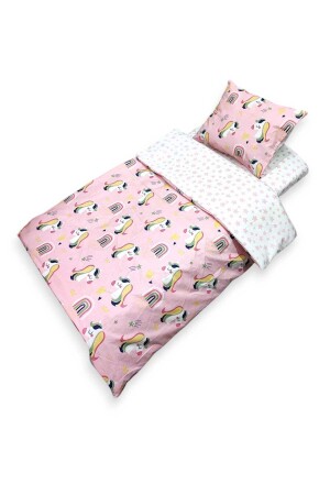 Bettwäsche-Set für Babys, 70 x 110 cm, rosa Einhorn für Park-Kinderbett, TYC00483814173 - 4