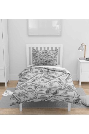 Bettwäsche-Set für Einzelbett, 3D-Muster, Dollar-Münzen, elsedekornevtek49 - 2