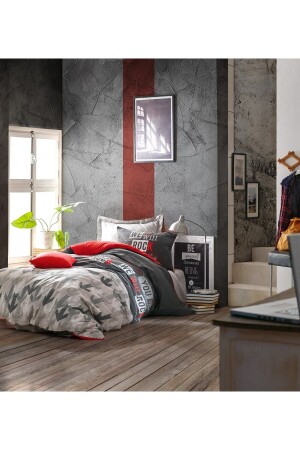 Bettwäsche-Set für Einzelbettzimmer für Teenager, Rock Red, 8680108049389 - 5