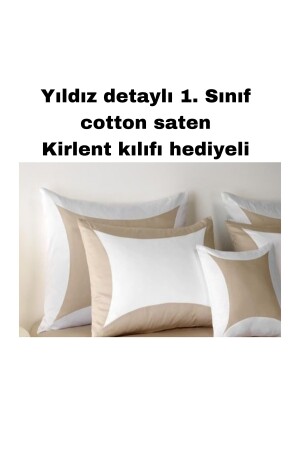 Bettwäsche-Set für King-Size-Bett, Baumwollsatin, Beige, Weiß, Ym45yz - 4