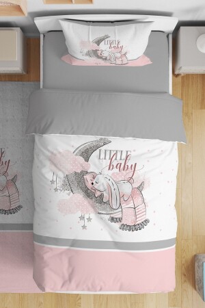 Bettwäscheset für einzelne Baby- und Kinderbetten mit Muster „Sleepy Rabbit“. - 2