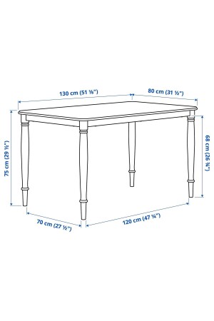 beyaz 130x80 cm mutfak masası Lake MDF'den dayanıklı bir yüzey Akdenizshop - 5