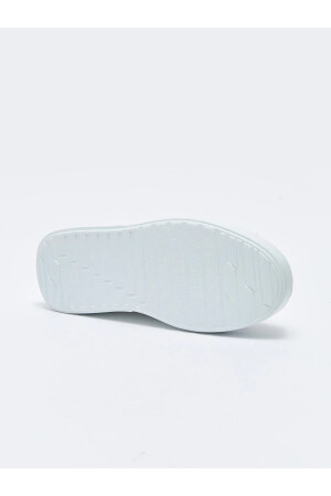 Beyaz Bağcıklı Inci Detaylı Kalın Taban Spor Ayakkabı - 8