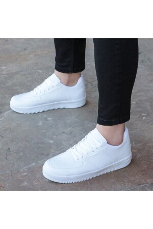 Beyaz Bağcıklı Sneaker - 1