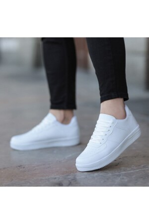 Beyaz Bağcıklı Sneaker - 2