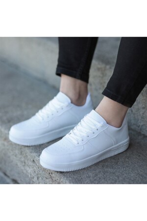 Beyaz Bağcıklı Sneaker - 3