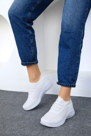Beyaz-Beyaz Kadın Sneaker 15226 - 3