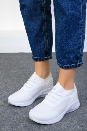 Beyaz-Beyaz Kadın Sneaker 15226 - 4