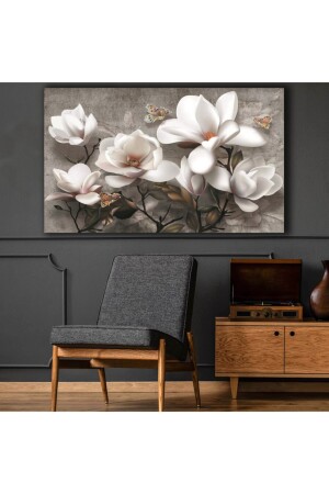 Beyaz Çiçekler Modern Dekoratif Kanvas Tablo moderncicek3 - Genel Markalar