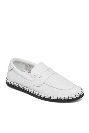 Beyaz Deri Kadın Casual Ayakkabı - K22I1AY66053-A26 - 1