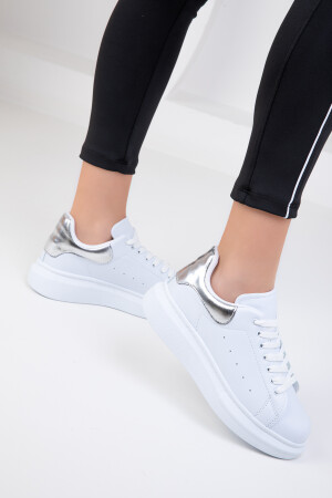 Beyaz-Gümüş Kadın Sneaker 15732 - 3
