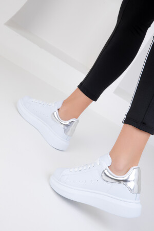 Beyaz-Gümüş Kadın Sneaker 15732 - 4