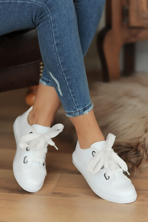 Beyaz Kadın Spor Sneaker Casuel Günlük Ayakkabı - 1
