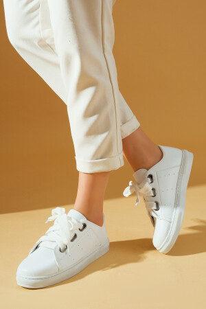 Beyaz Kadın Spor Sneaker Casuel Günlük Ayakkabı - 3