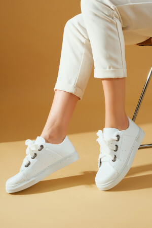 Beyaz Kadın Spor Sneaker Casuel Günlük Ayakkabı - 5