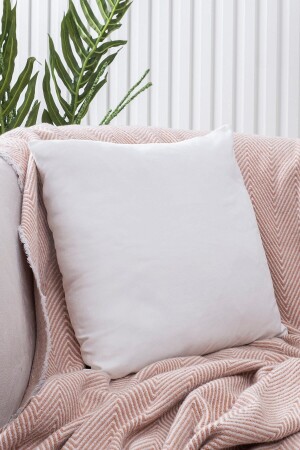 Beyaz Kırlent Kılıfı Dekoratif Düz Sade Panoroma-093 Punch Yapılabilir Panç - Özenev