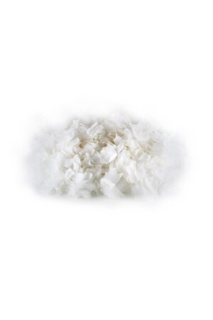 Beyaz Lazer Kesim Gül Süsleme Paketleme Malzemesi Organze Kumaş Yapay Çiçekler 3m 36 Adet - 2