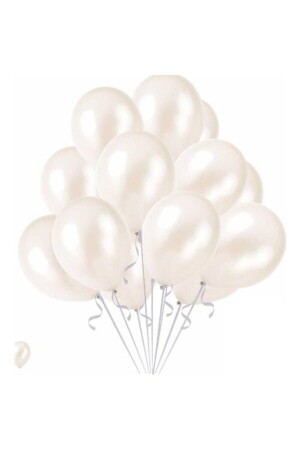 Beyaz Metalik Balon 10lu - 1