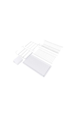 Beyaz Pe Kaplama Paslanmaz Iki Katlı Modüler Tabaklık/ Bulaşıklık (50 CM) TYC00561835677 - 4