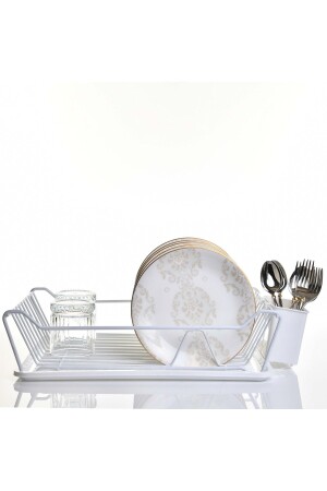 مادة من نوع MNZ-بيضاء PE مغلفة بقطعة واحدة من الصلب رف الصفائح / رف الأطباق 380370 - ZENSAN